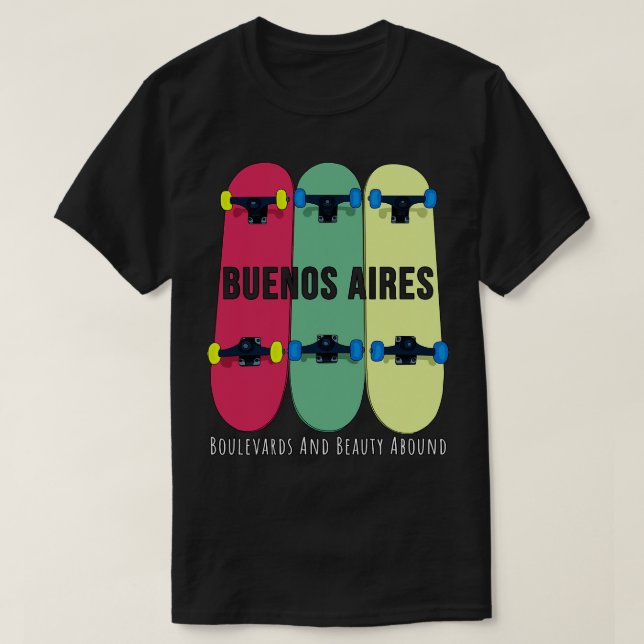 Camiseta Buenos Aires Boulevards e Beauound Skateboa (Frente do Design)
