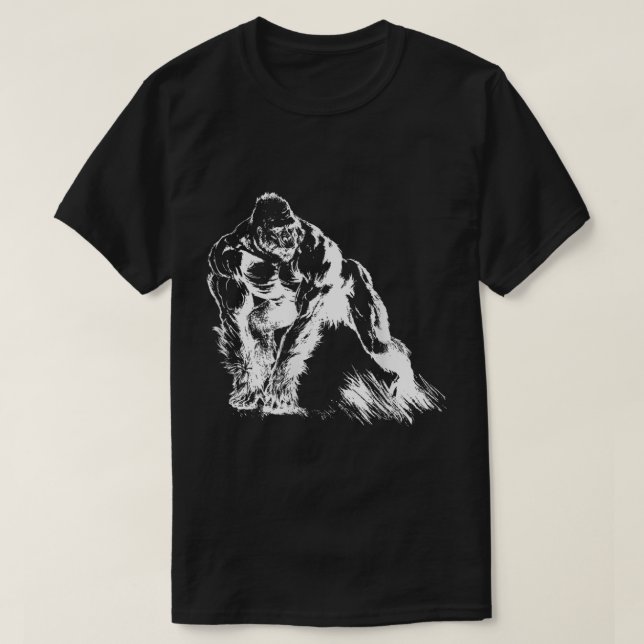 Camiseta Buff Alpha Silverback Gorilla Art Design (Frente do Design)
