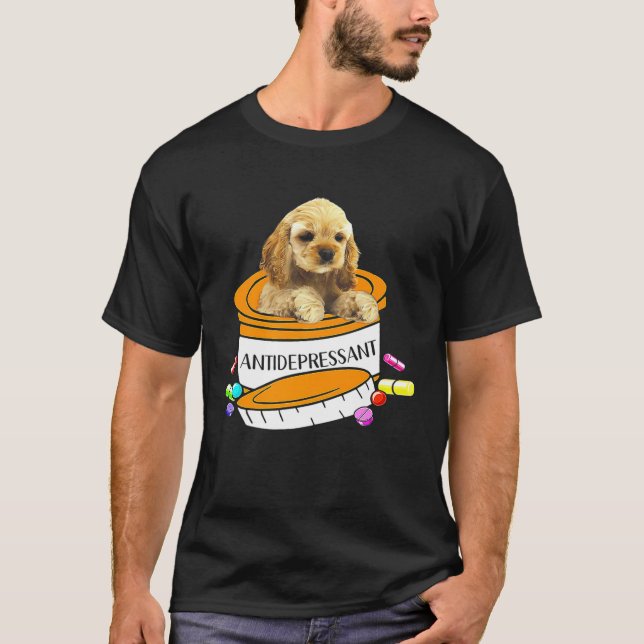Camiseta Buff Cocker Spaniel Antidepressant   (Frente)