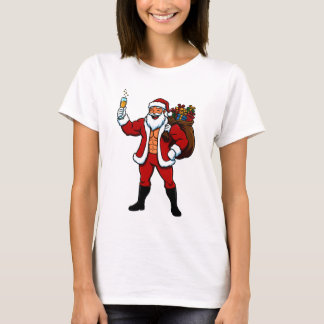 Camiseta Buff Santa Cheers! Ripped Santa Claus with Champag