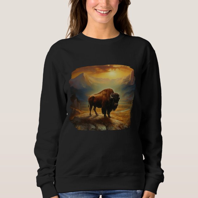Camiseta Buffalo Bison Sunset Silhouette (Frente)