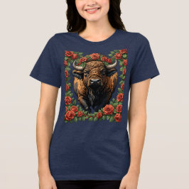 Camiseta Buffalo Cercado Por Rosas vermelhas