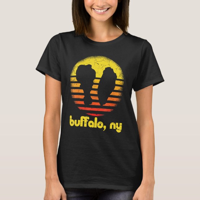 Camiseta Buffalo New York Chicken Wing Retro Buffalo Ny (Frente)