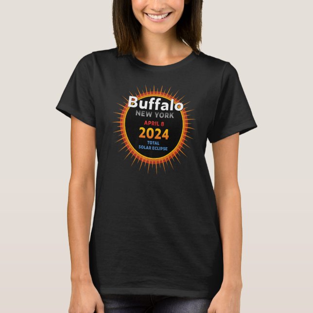Camiseta Buffalo New York NY Total Eclipse Solar 2024 2 P (Frente)