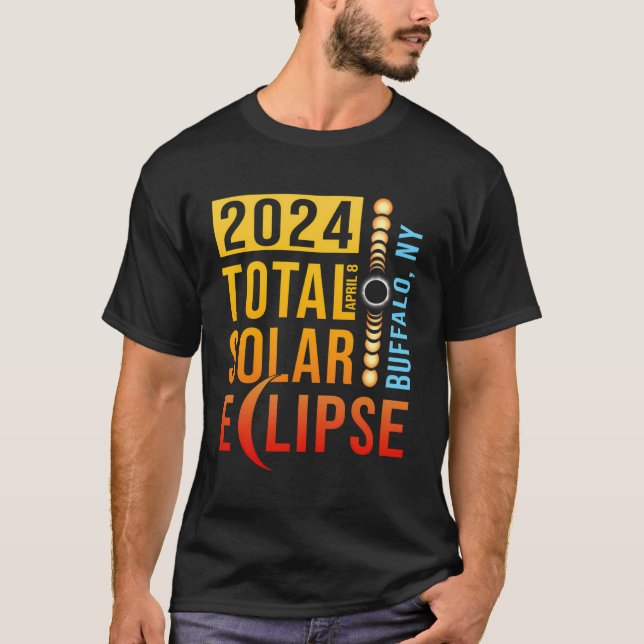 Camiseta Buffalo Nova Iorque Total Eclipse Solar 2024 (Frente)