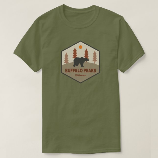 Camiseta Buffalo Peaks Wilderness Colorado Bear (Frente do Design)