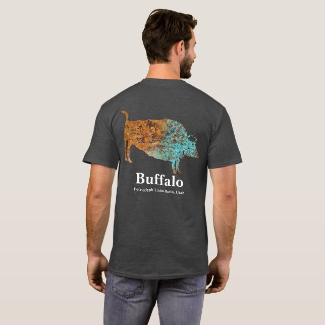 Camiseta Buffalo Petroglicph (Parte Traseira Completa)