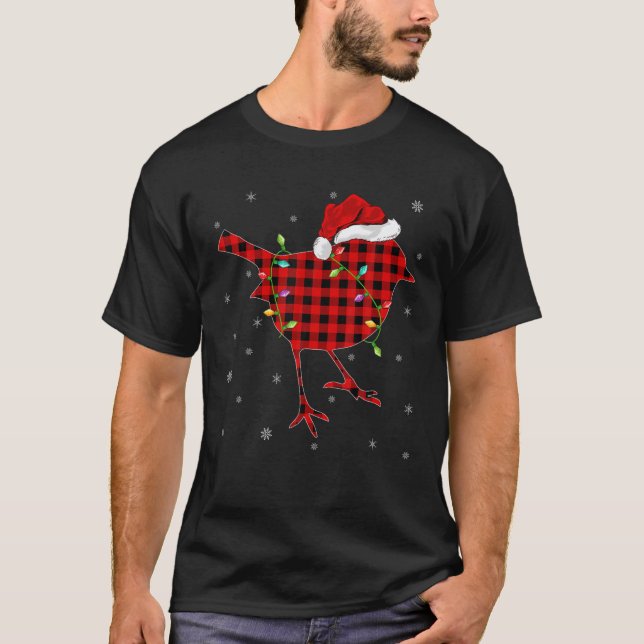 Camiseta Buffalo Plaid Family Matching Wren Bird Christmas (Frente)