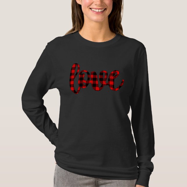 Camiseta Buffalo Plaid Love (Frente)