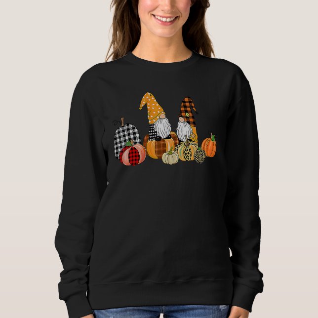 Camiseta Buffalo Plaid Pumpkin Gnomes Fall Autumn Thanksgiv (Frente)