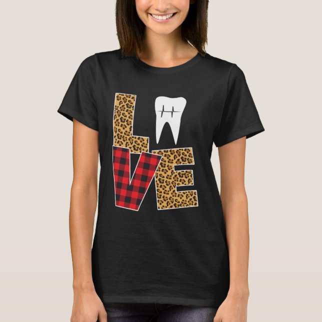 Camiseta Buffalo Plaid Toothpaste & Tooth Dentist Valentine (Frente)