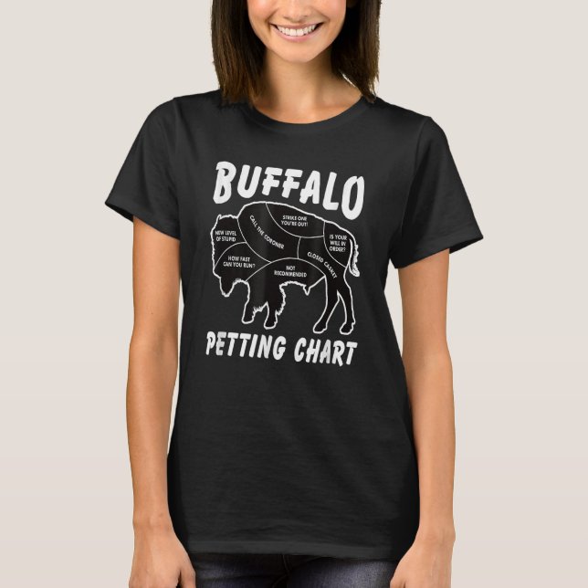 Camiseta Buffalo Willife Petting Chart a Bison Womens M (Frente)