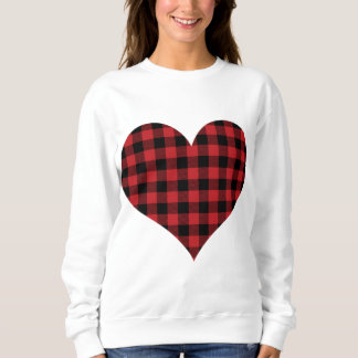 Camiseta Buffalo Xadrez Heart Dia de os namorados Love Hood