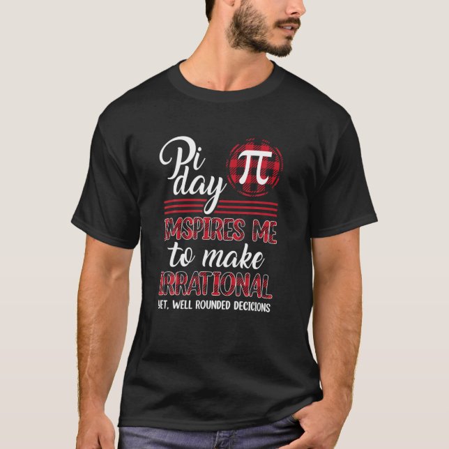 Camiseta Buffalo Xadrez Pi Símbolo Pi Dia Me Inspira Math L (Frente)