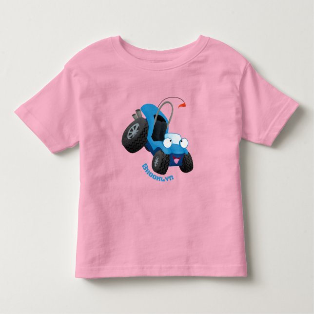 Camiseta Buggy duna em forma de cartoon de veículos rodoviá (Frente)