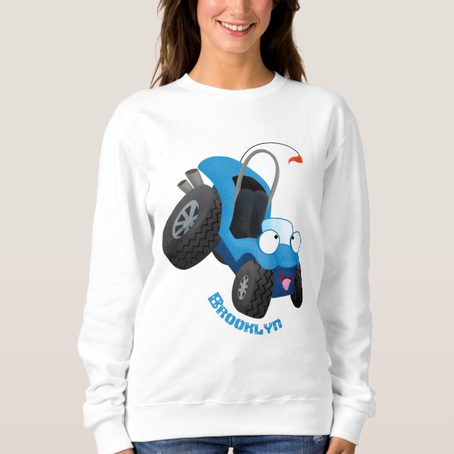 Camiseta Buggy duna em forma de cartoon de veículos rodoviá (Frente)