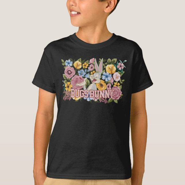 Camiseta BUGS BUNNY™ Bordado Floral Gráfico (Frente)