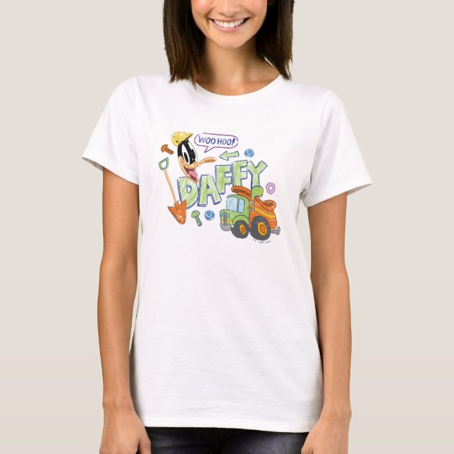 Camiseta BUGS BUNNY BUILDERS™| Arte Esboçada do DAFFY DUCK™ (Frente)