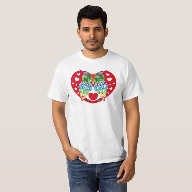 Camiseta Búho colorido, amor (Frente Completa)