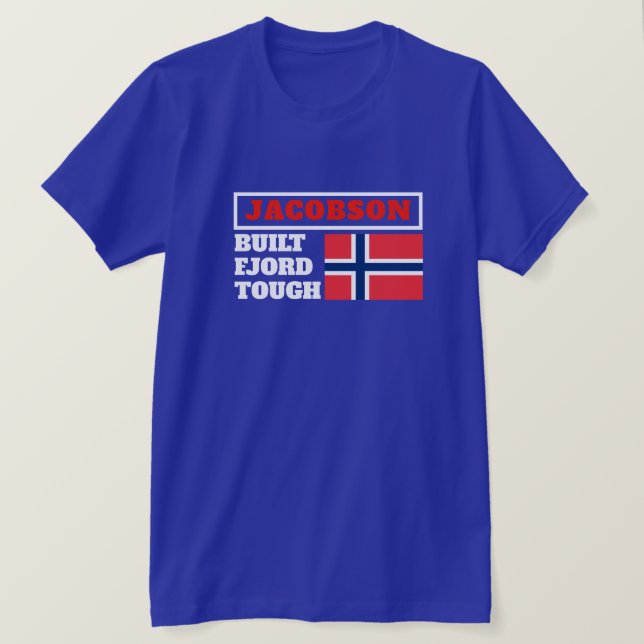 Camiseta "Build Fjord Tough" e Bandeira norueguesa (Frente do Design)