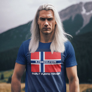 Camiseta "Build Fjord Tough" e Bandeira norueguesa