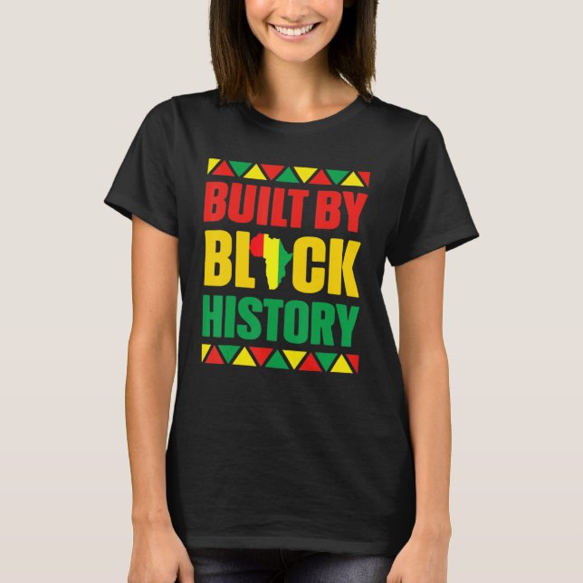 Camiseta Built By Black History Month Afro Frican Pride Men (Frente)