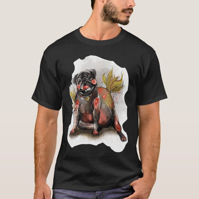 Camiseta Bulbo Pug Preto (Frente)