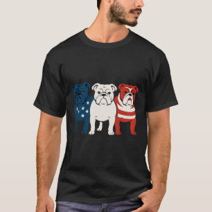 Camiseta Buldogue 4 de julho Dog Lover Men Women USA Flag