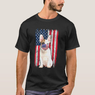 Camiseta Buldogue American Flag Dog Veste Face Mask 4th Of
