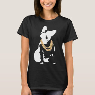 Camiseta Buldogue com Colar Dourado