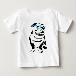 Camiseta Buldogue com vidros azuis
