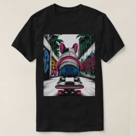 Camiseta Buldogue Dirige Um skate