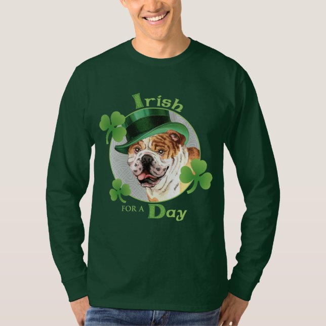 Camiseta Buldogue do dia de St Patrick (Frente)