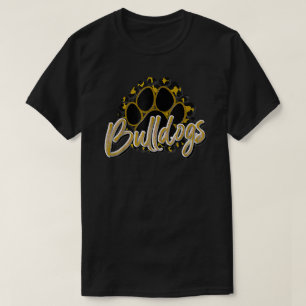 Camiseta Buldogue Dourado Black Cheetah School Sports Fan T