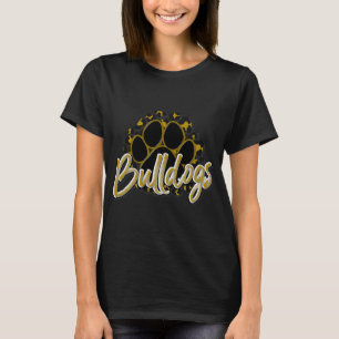 Camiseta Buldogue Dourado Black Cheetah School Sports Fan T