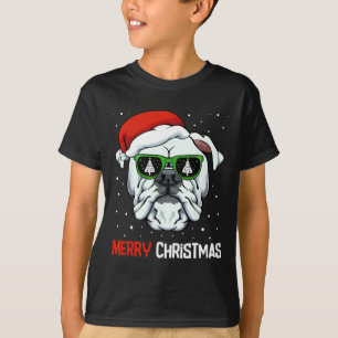 Camiseta Buldogue Feliz Natal Pajama Cachorro Cachorro Papa