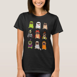 Camiseta Buldogue Fofo Feliz Halloween Cães Pug