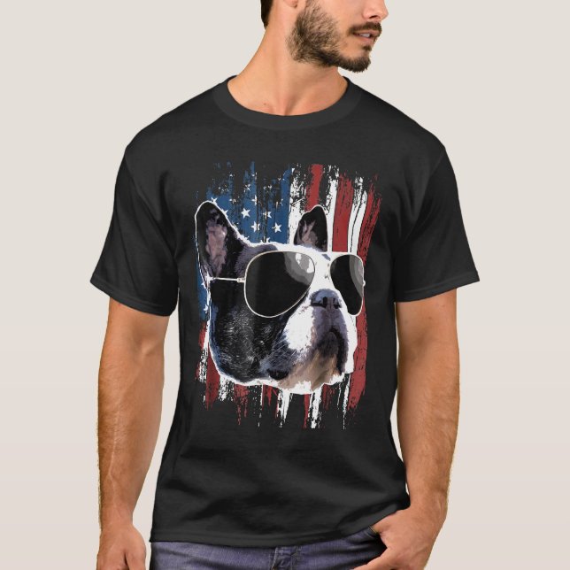 Camiseta Buldogue francês American Flag French Buldogue (Frente)