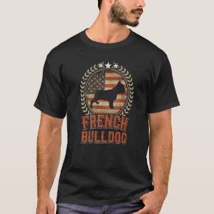 Camiseta Buldogue francês American Flag Usa Patriotic Dog