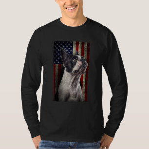 Camiseta Buldogue francês American Flag Usa Patriotic Dog