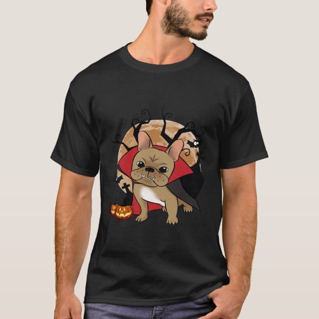Camiseta Buldogue Francês| Bruxa francesa de Abóbora (Frente)