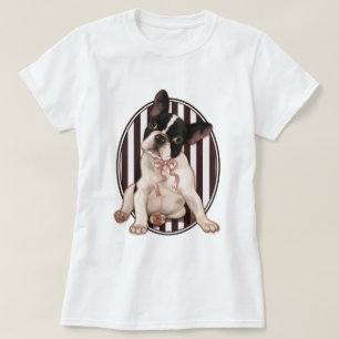 Camiseta Buldogue francês chique e listras clássicas