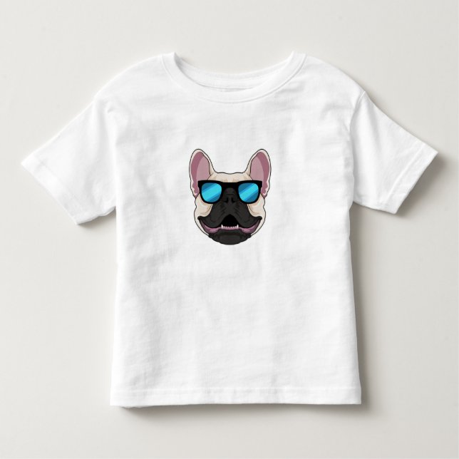 Camiseta Buldogue francês com óculos escuros (Frente)