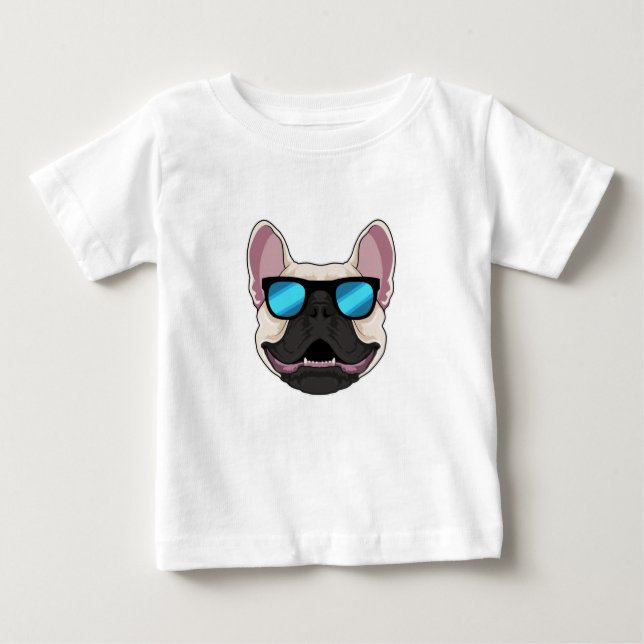 Camiseta Buldogue francês com óculos escuros (Frente)