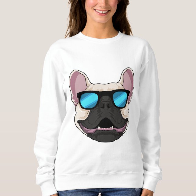 Camiseta Buldogue francês com óculos escuros (Frente)