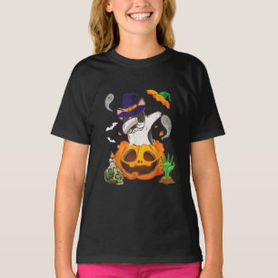 Camiseta Buldogue Francês Dabbing to Open Pumpkin Halloween