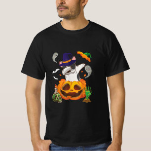 Camiseta Buldogue Francês Dabbing to Open Pumpkin Halloween