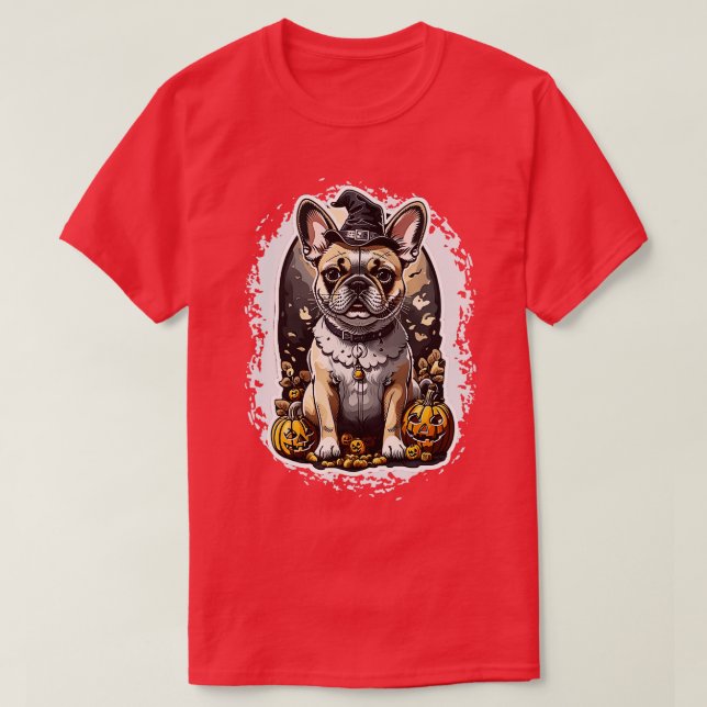 Camiseta buldogue francês de halloween 8 (Frente do Design)