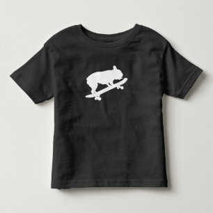 Camiseta buldogue francês engraçado no skate presente