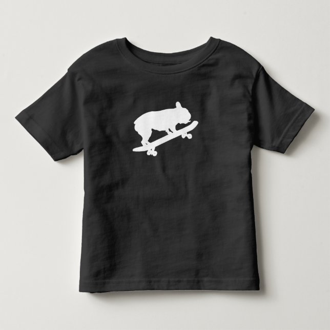 Camiseta buldogue francês engraçado no skate presente (Frente)